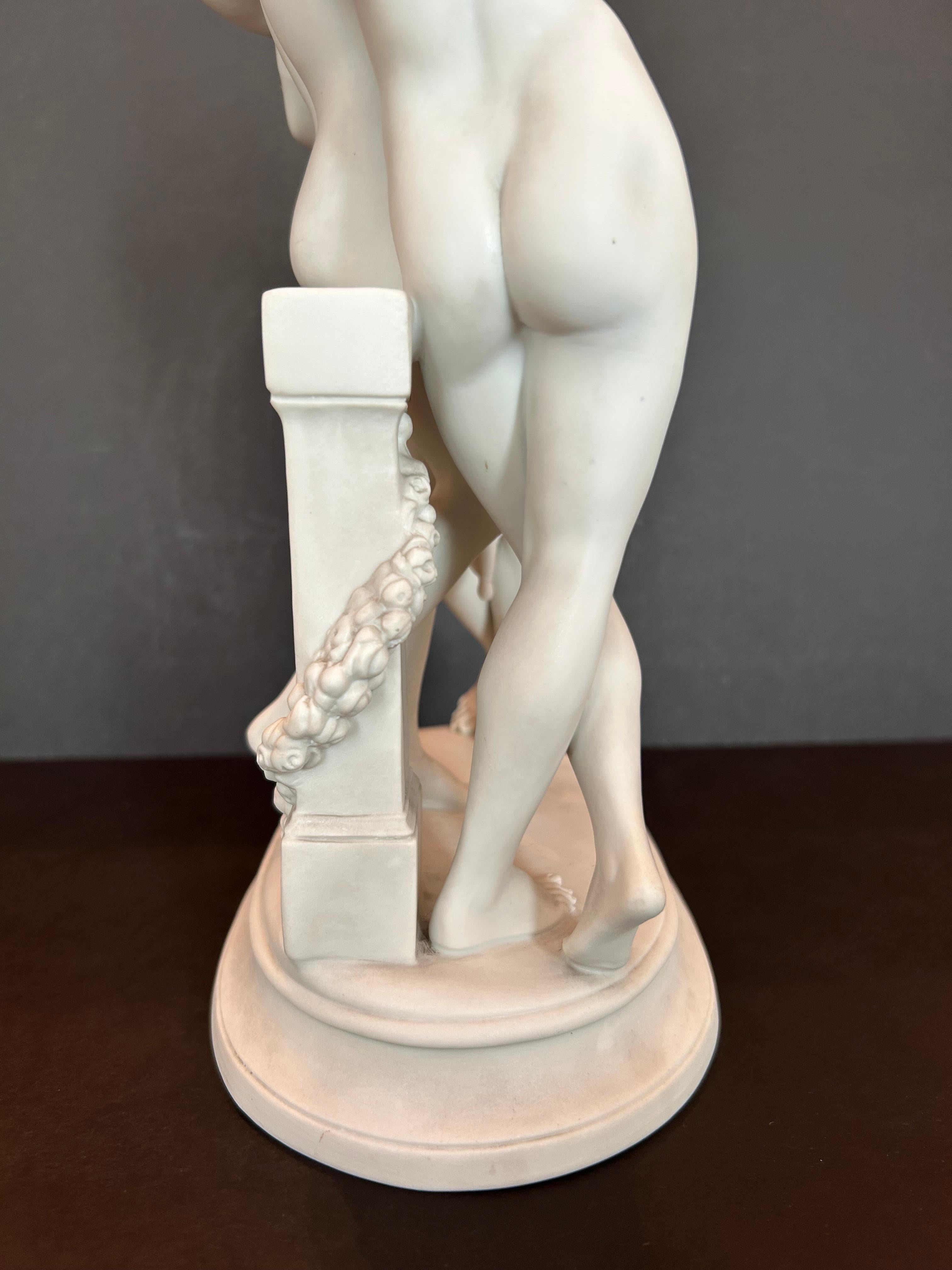 The Three Graces, After Canova, Bisque Porcelain, Early Twentieth Century In Good Condition For Sale In Toronto, CA