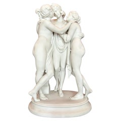 The Three Graces, After Canova, Bisque Porcelain, Early Twentieth Century