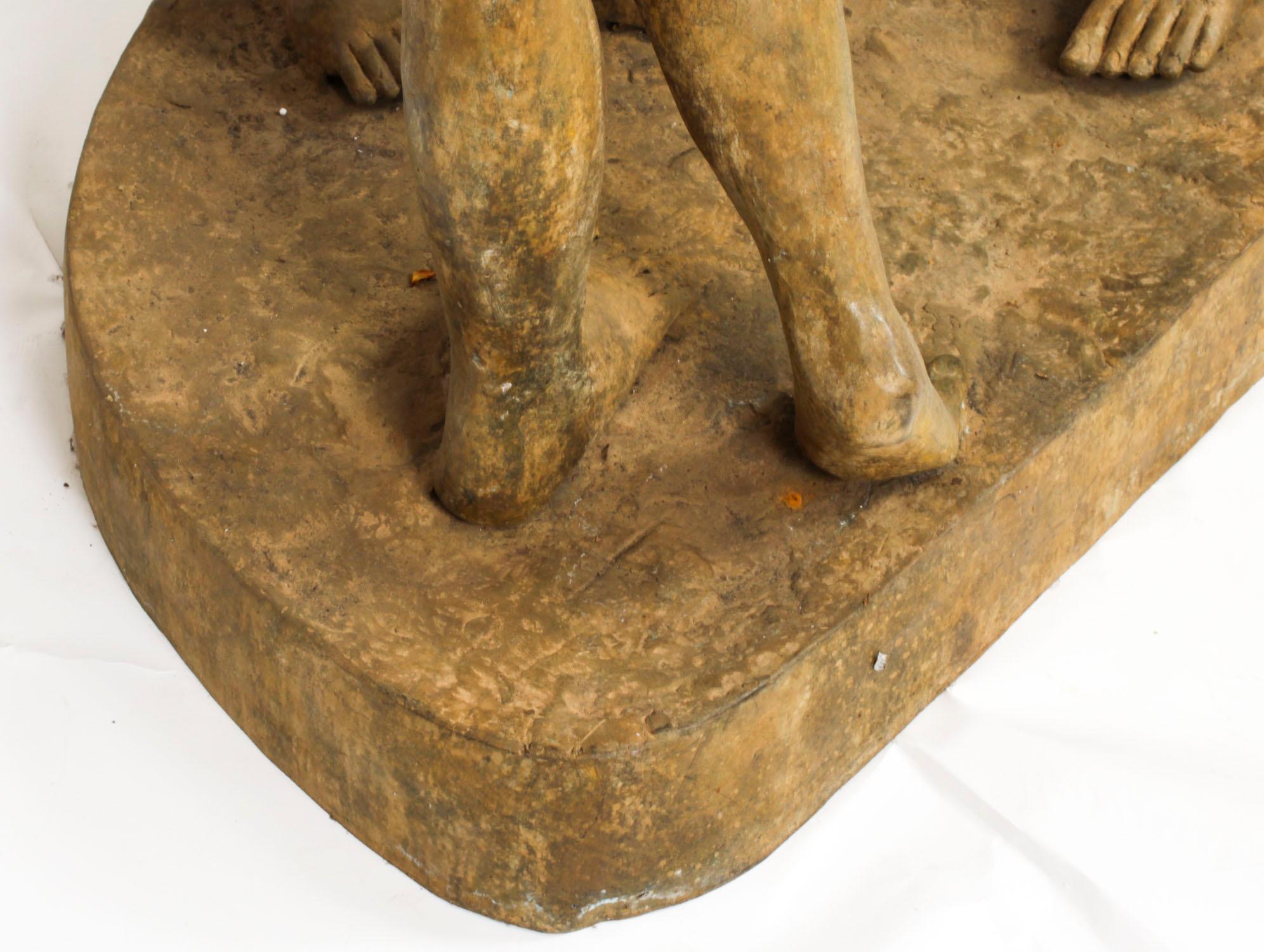 The Three Graces after Canova, Lifesize Bronze Verdigris Statue 20th Century 12
