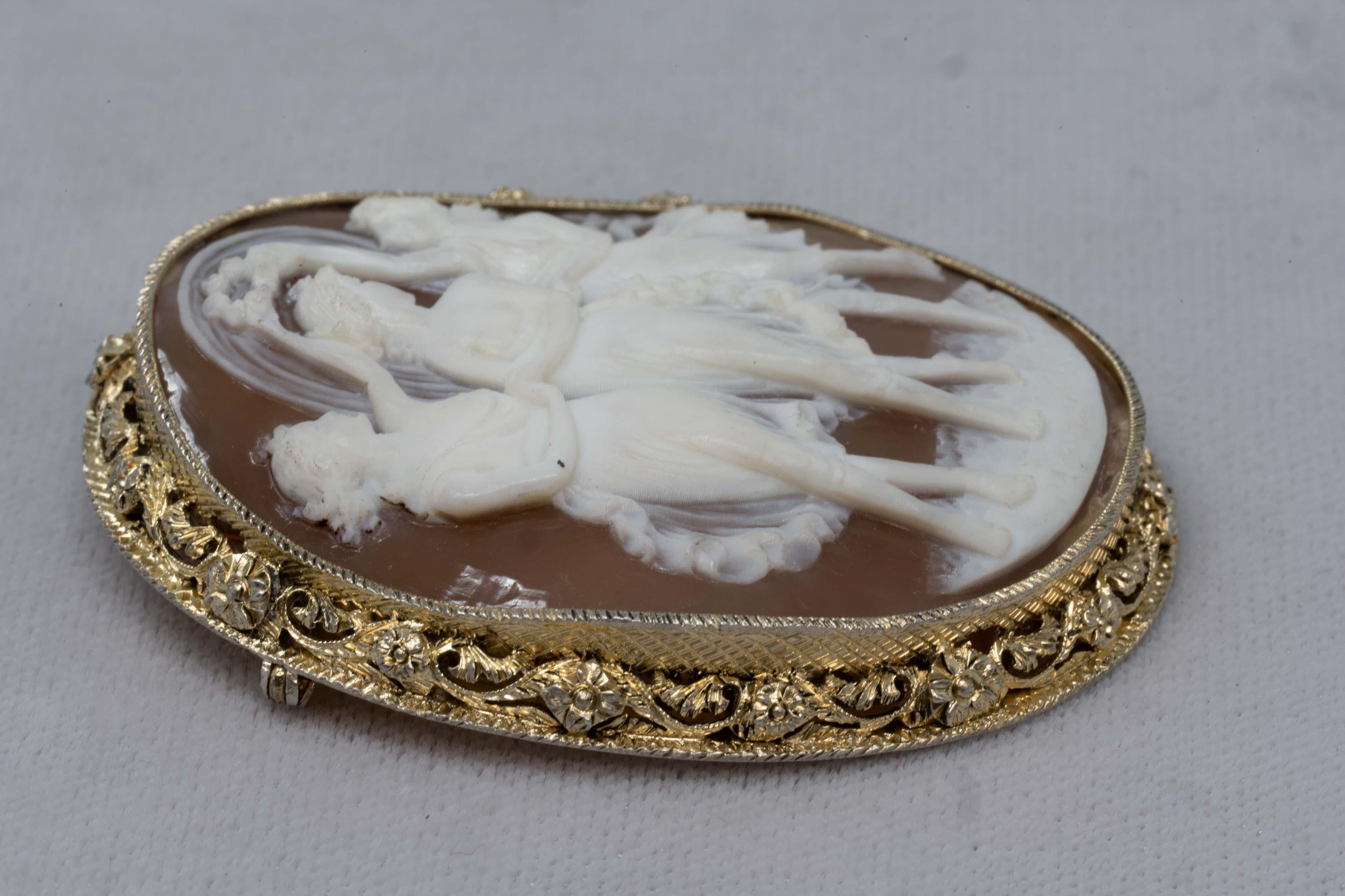 The Three Graces Carved Cameo in Gilt Silver 4
