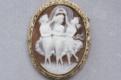 The Three Graces Carved Cameo in Gilt Silver