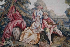 The Three Musicians in the taste Lancret Taste, French Tapestry 19th - N 1479