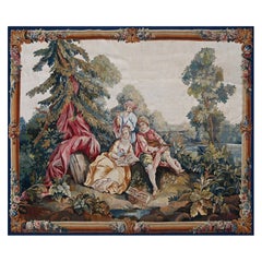 The Three Musicians in the taste Lancret Taste, French Tapestry 19th - N 1479