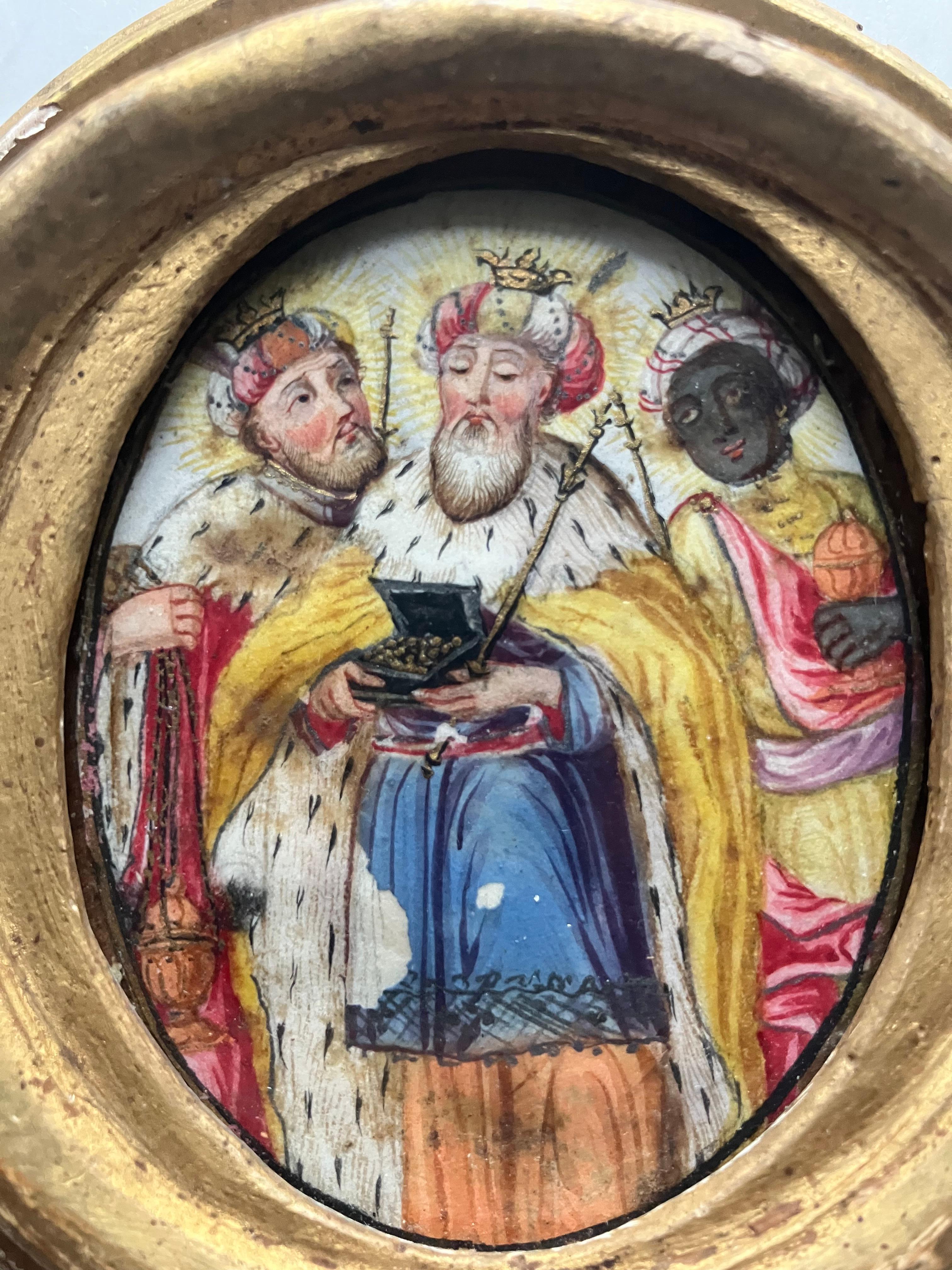 Luigi XVI Pittura in miniatura dei Re Magi in vendita