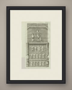 The Throne Bearers Relief at Persepolis, Antique Niebuhr Print, 1780
