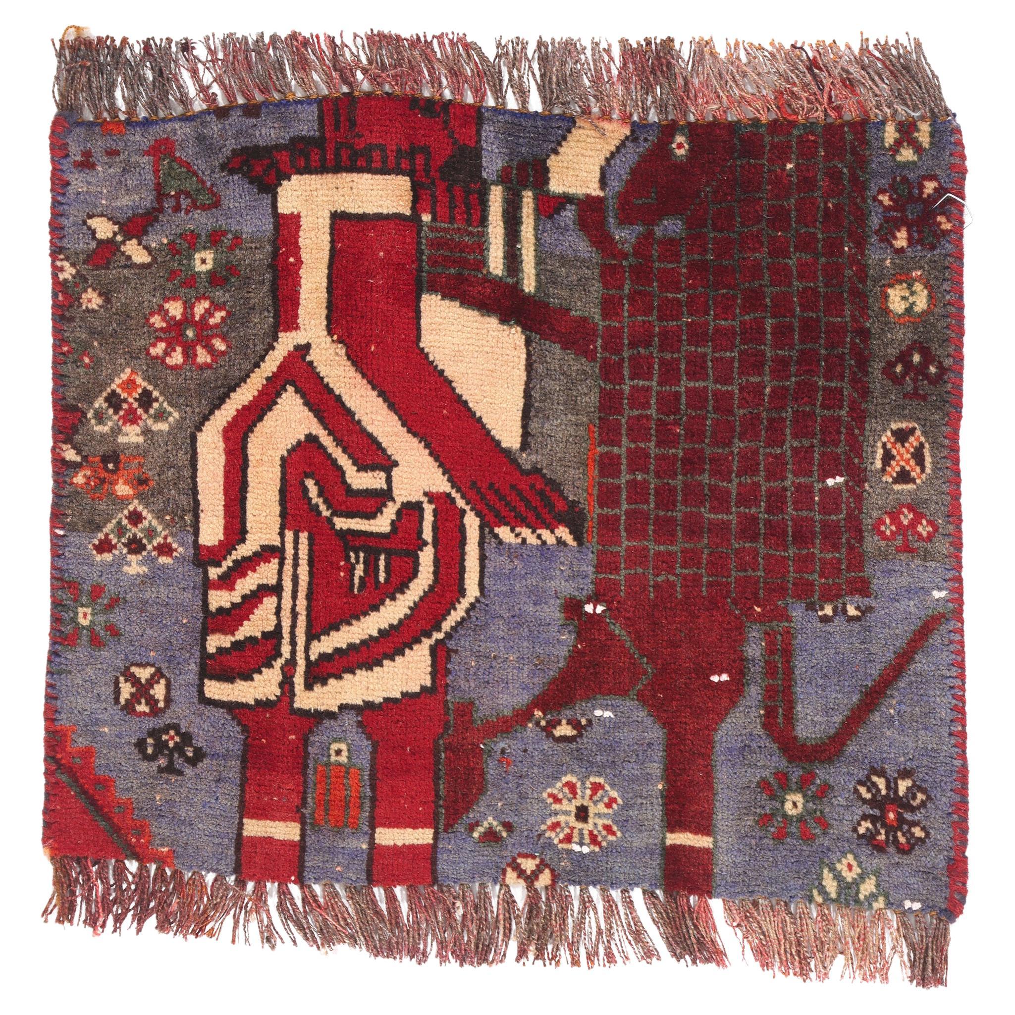 The Throne of Darius: An Antique Persian Shiraz Masterpiece of Myth and Majesty For Sale