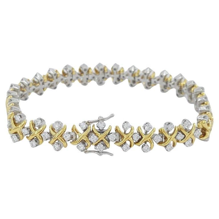 Round Cut The Tiffany & Co. Schlumberger Lynn Diamond Bracelet For Sale