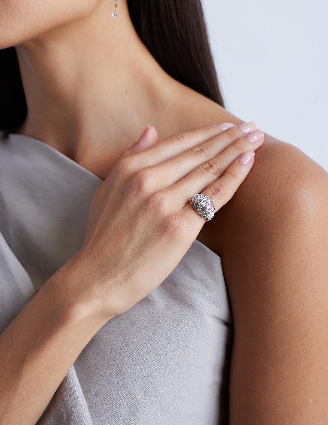 For Sale:  The Tillie Ring GIA Certified 2.05 Carat Domed Diamond Cocktail Ring 6