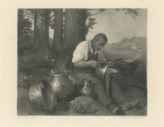 The Tinker after Alphonse Legros, Antique Goupil Photogravure, circa 1880