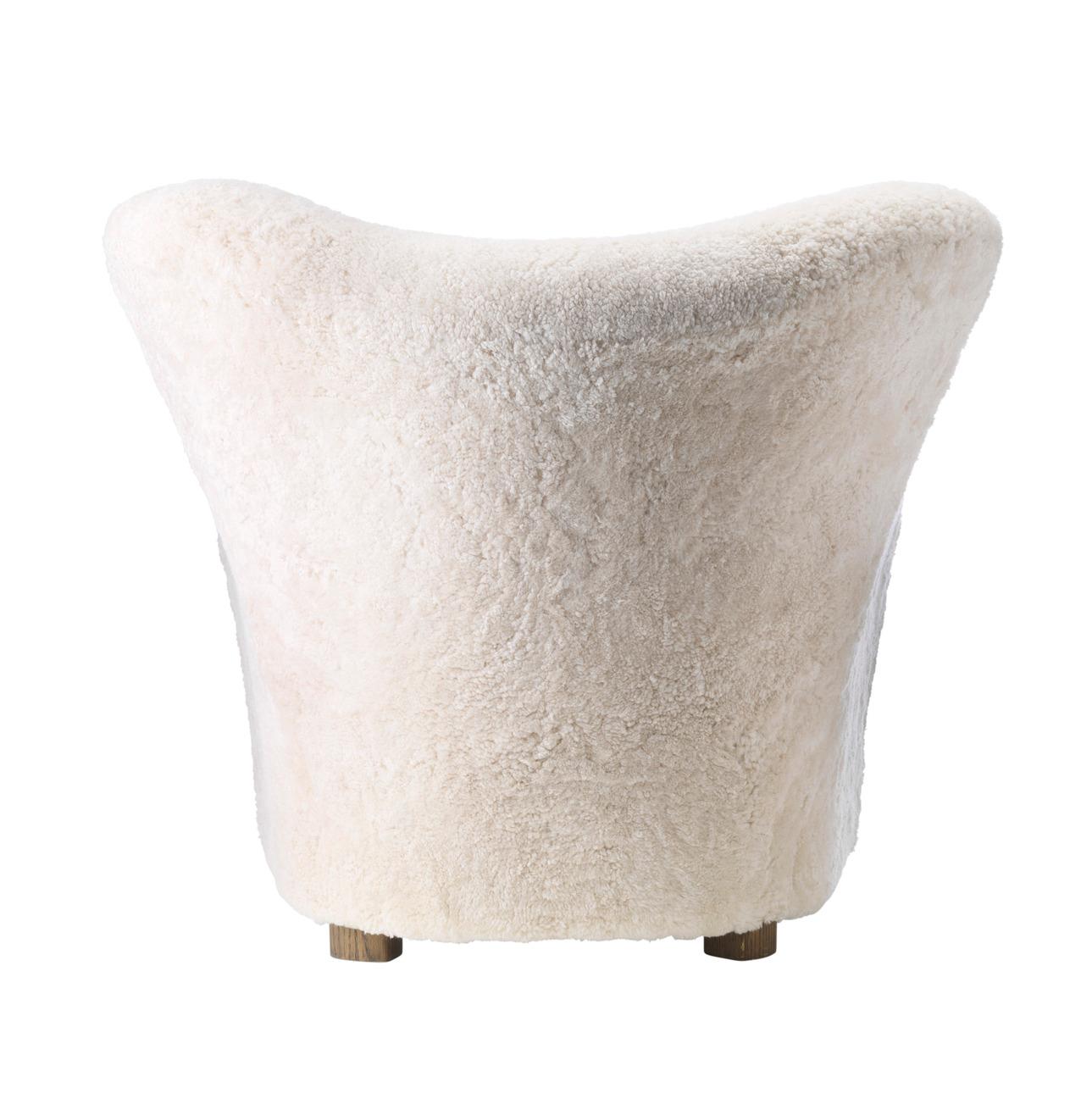 Stained The Tired Man Lounge Chair -Sheepskin Moonlight/Oak by Flemming Lassen for Audo For Sale