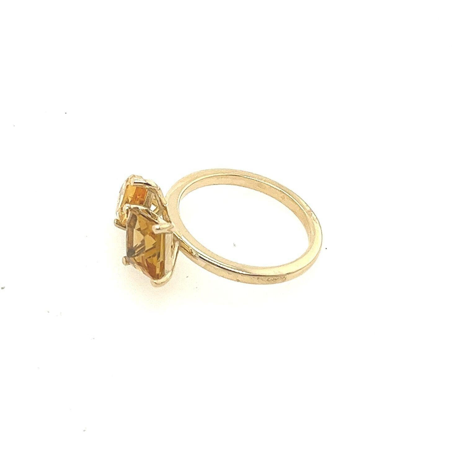 Women's The Toi et Moi Golden Citrine 2.74ct Ring in 14ct Yellow Gold For Sale