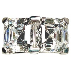 The Toi et Moi Love Ring In Costume Jewelry 15 Carat Each Asscher Cut Diamonds