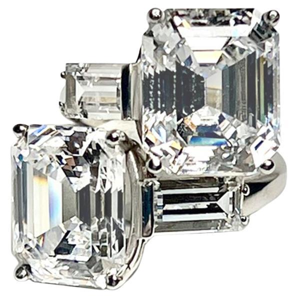 The Toi et Moi Love Ring Costume Jewelry 15 Carat Each Asscher Cut Diamonds