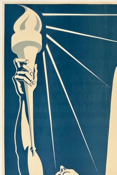 THE TORCH: BE YOURS TO HOLD IT HIGH! Original Vintage Canadian WWII War Poster