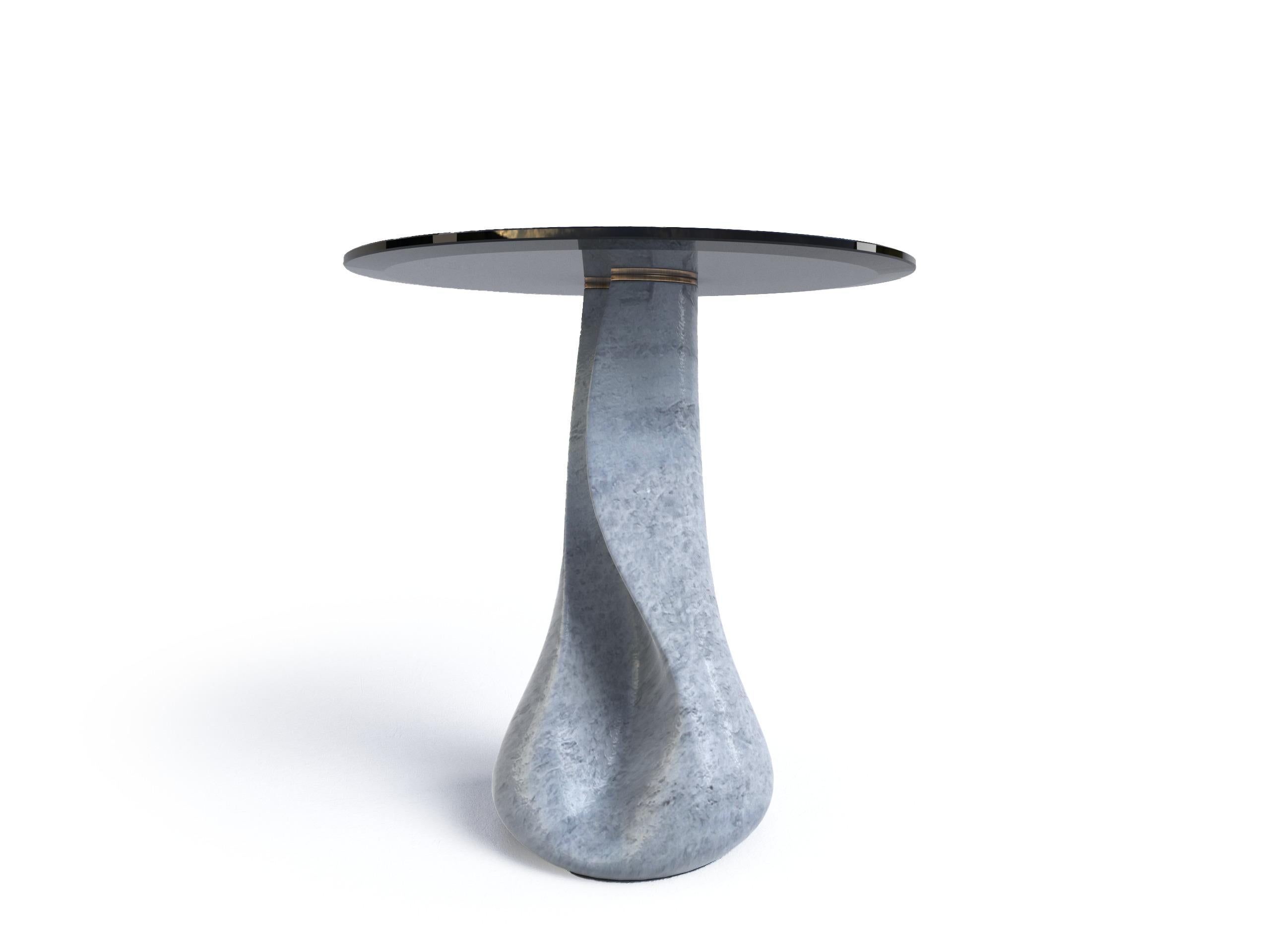 Postmoderno Tavolino artigianale in quarzite blu Cristalita di Grzegorz Majka The Touch III in vendita