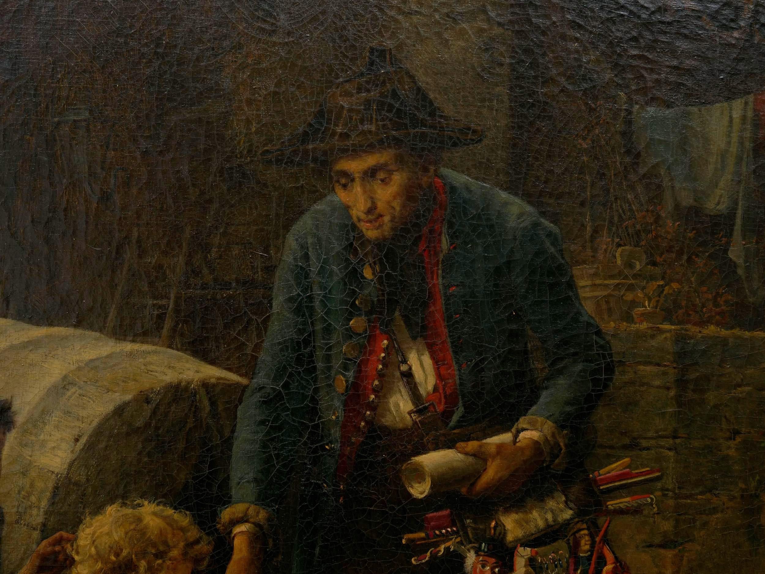 “The Toy Seller” (1874) Antique Oil Painting by Fritz Beinke (German, 1842-1907 5