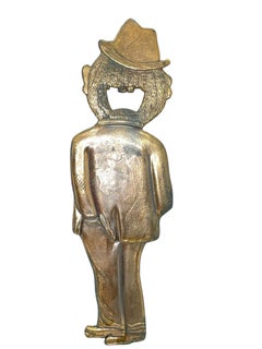 Apribottiglie vintage "Il vagabondo", metallo moderno di metà secolo, articoli da bar Breweriana