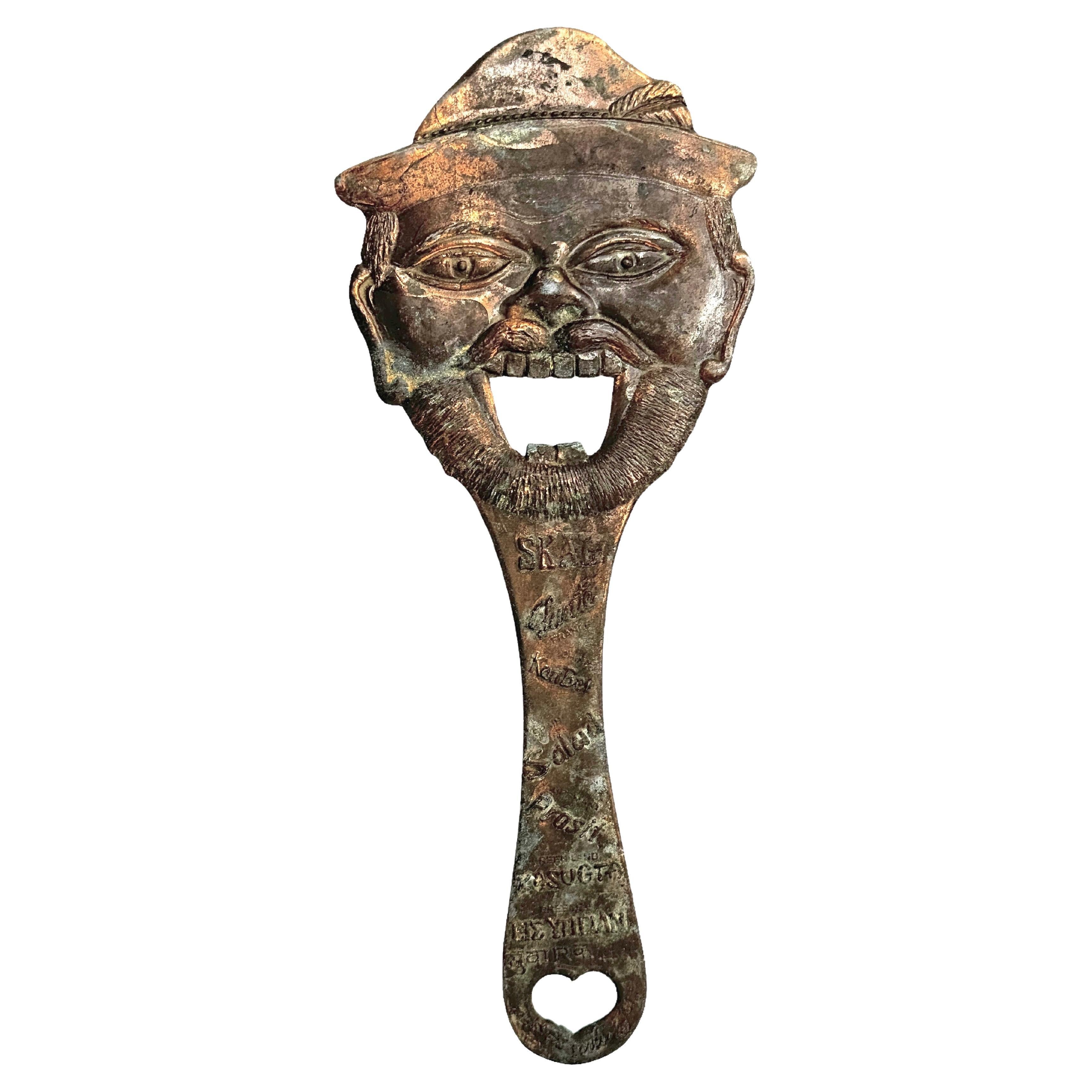 "The Tramp" Vintage Bottle Opener Mid-Century Modern Metal Breweriana Barware