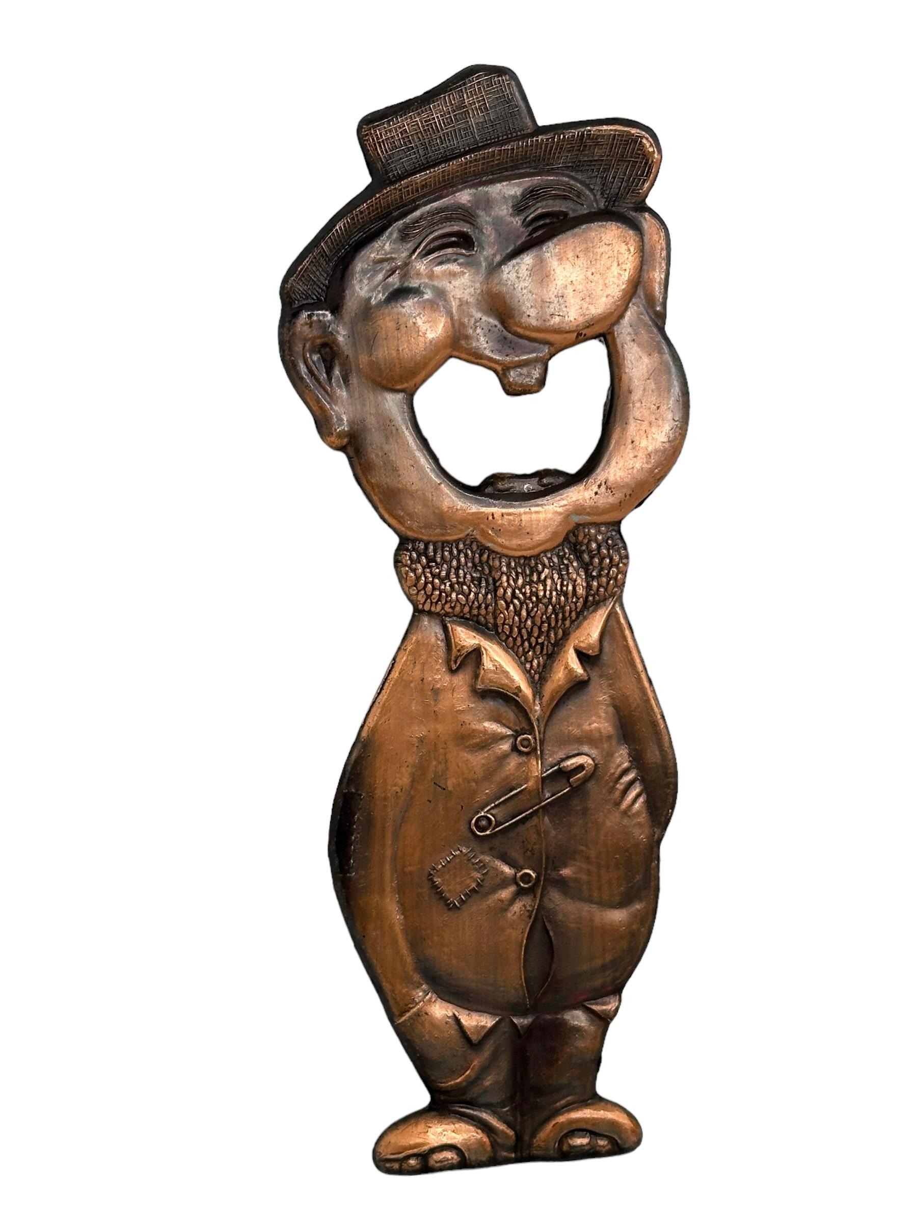 "The Tramp" Vintage Bottle Opener Mid-Century Modern Metal Breweriana Barware