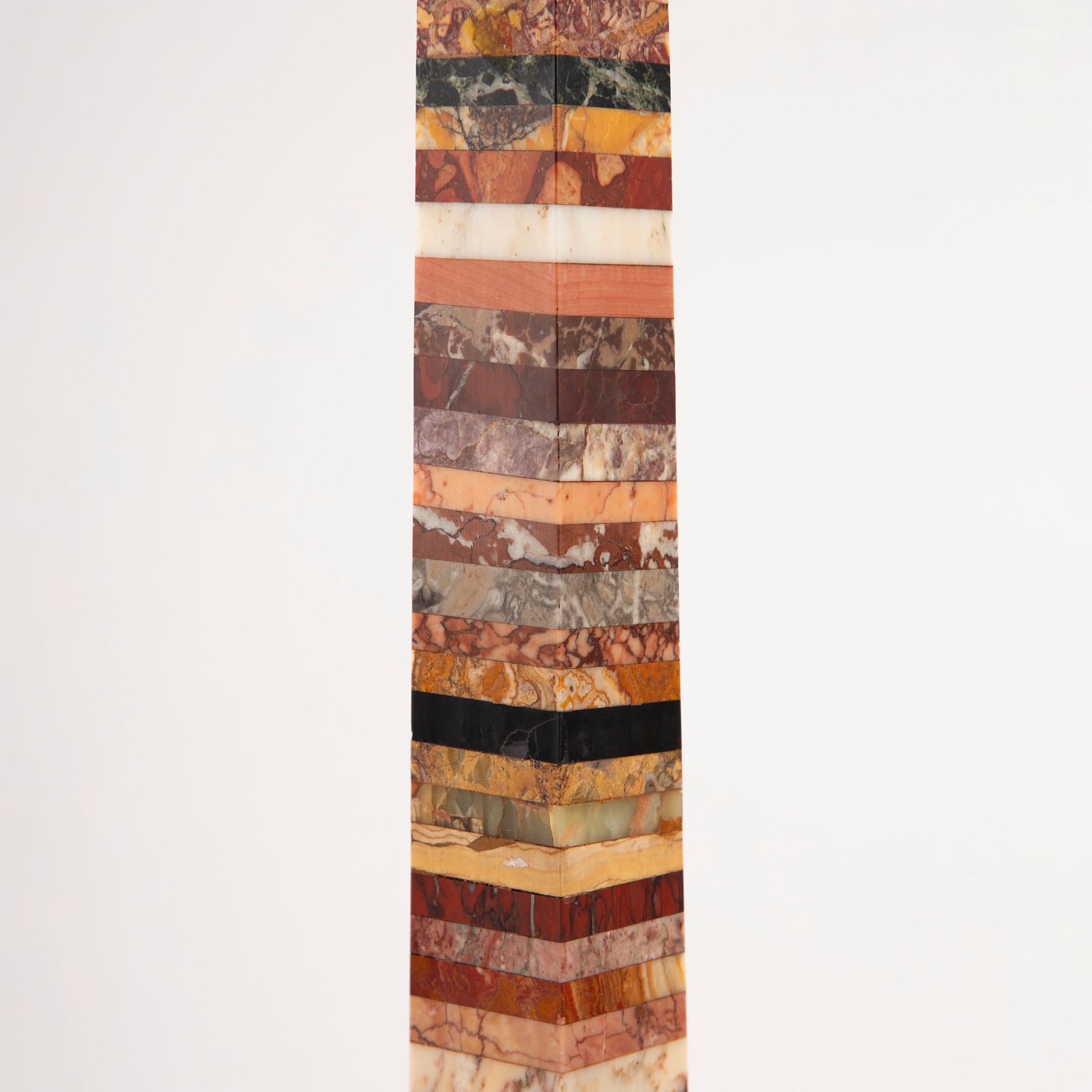 The Traveler’s Monument – Marble and Onyx Grand Tour Obelisk, 19th Century For Sale 1