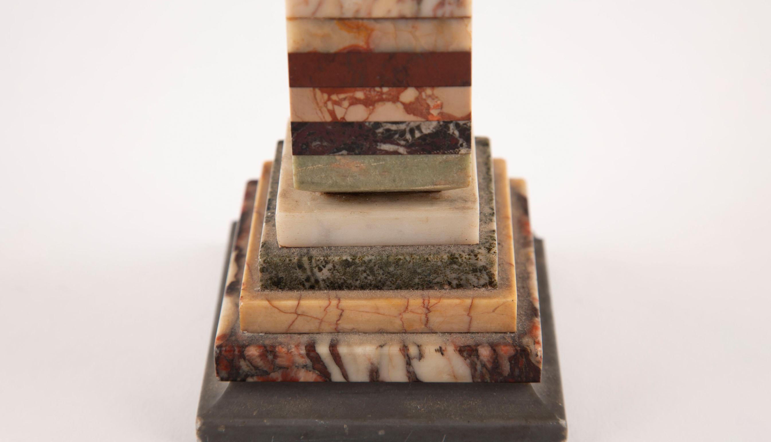 The Traveler’s Monument – Marble and Onyx Grand Tour Obelisk, 19th Century For Sale 2
