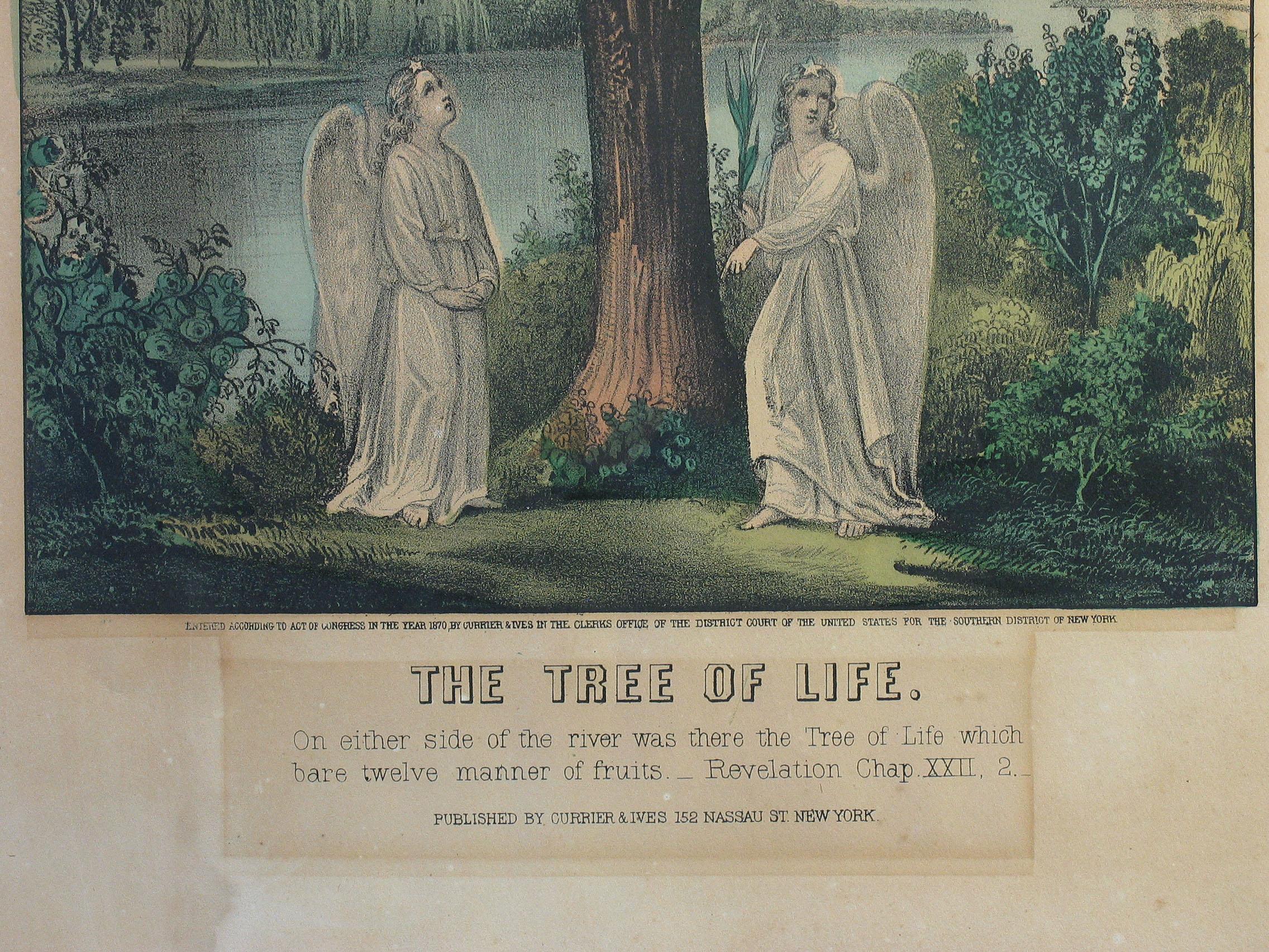 American Classical The Tree of Life Lithograph, circa 1870