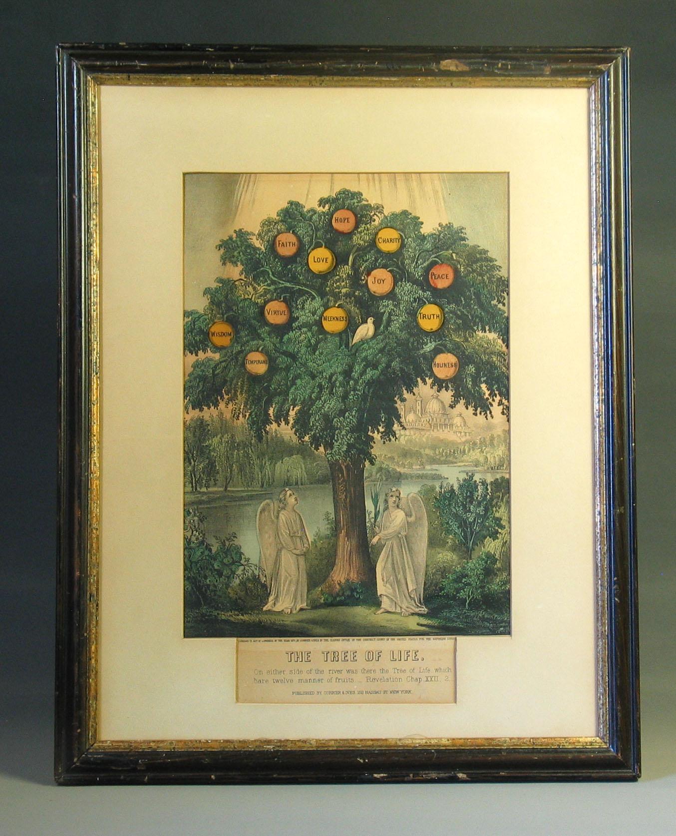 American The Tree of Life Lithograph, circa 1870