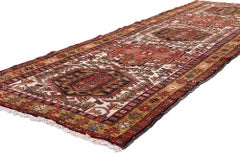The Tribal Sentinel: A Vintage Persian Heriz Masterpiece of Elegant Distinction