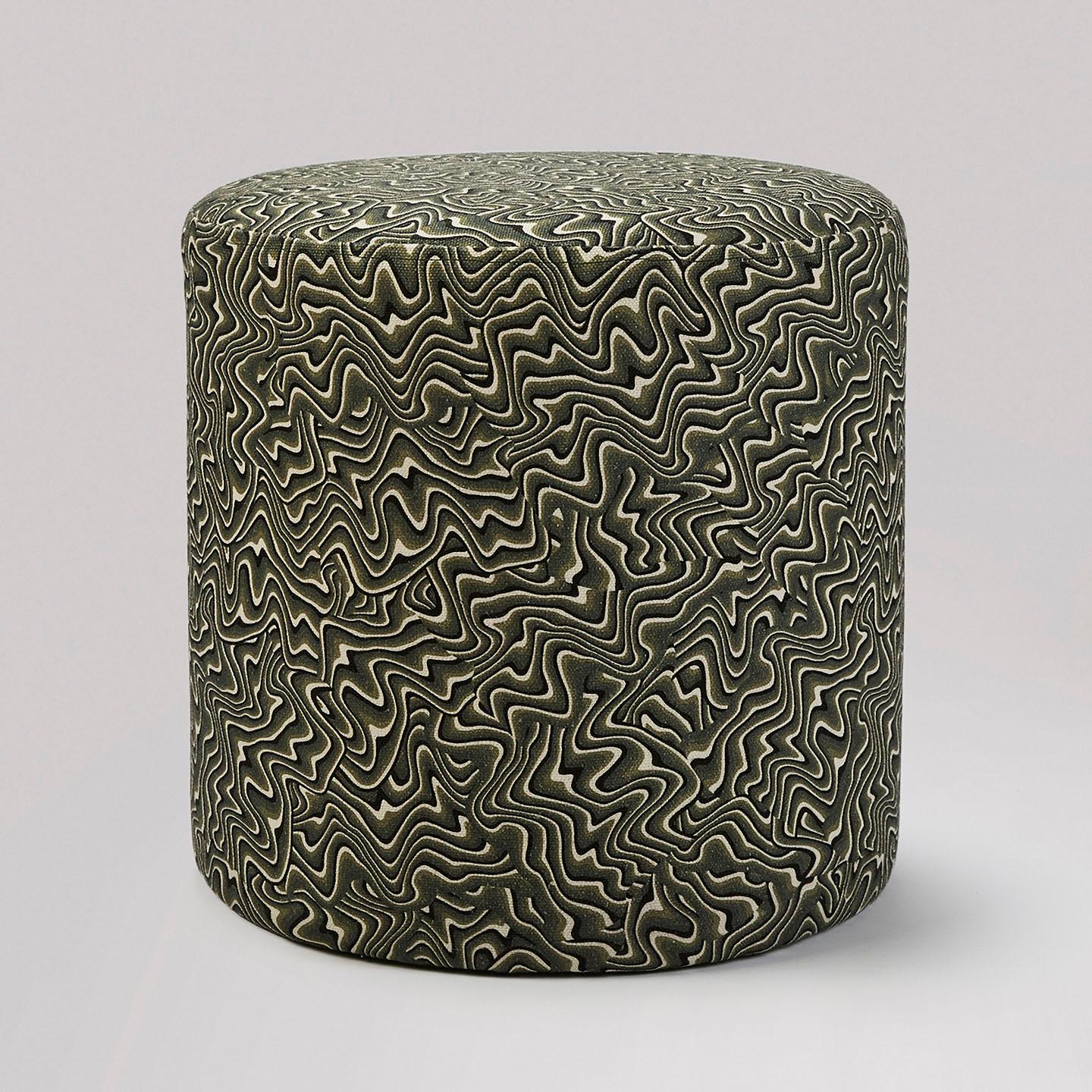 British The Trippy Stool in Olive by Sister by Studio Ashby For Sale