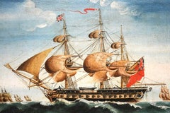 "The Triumph Frigate" Oil Painting of British Naval Ship