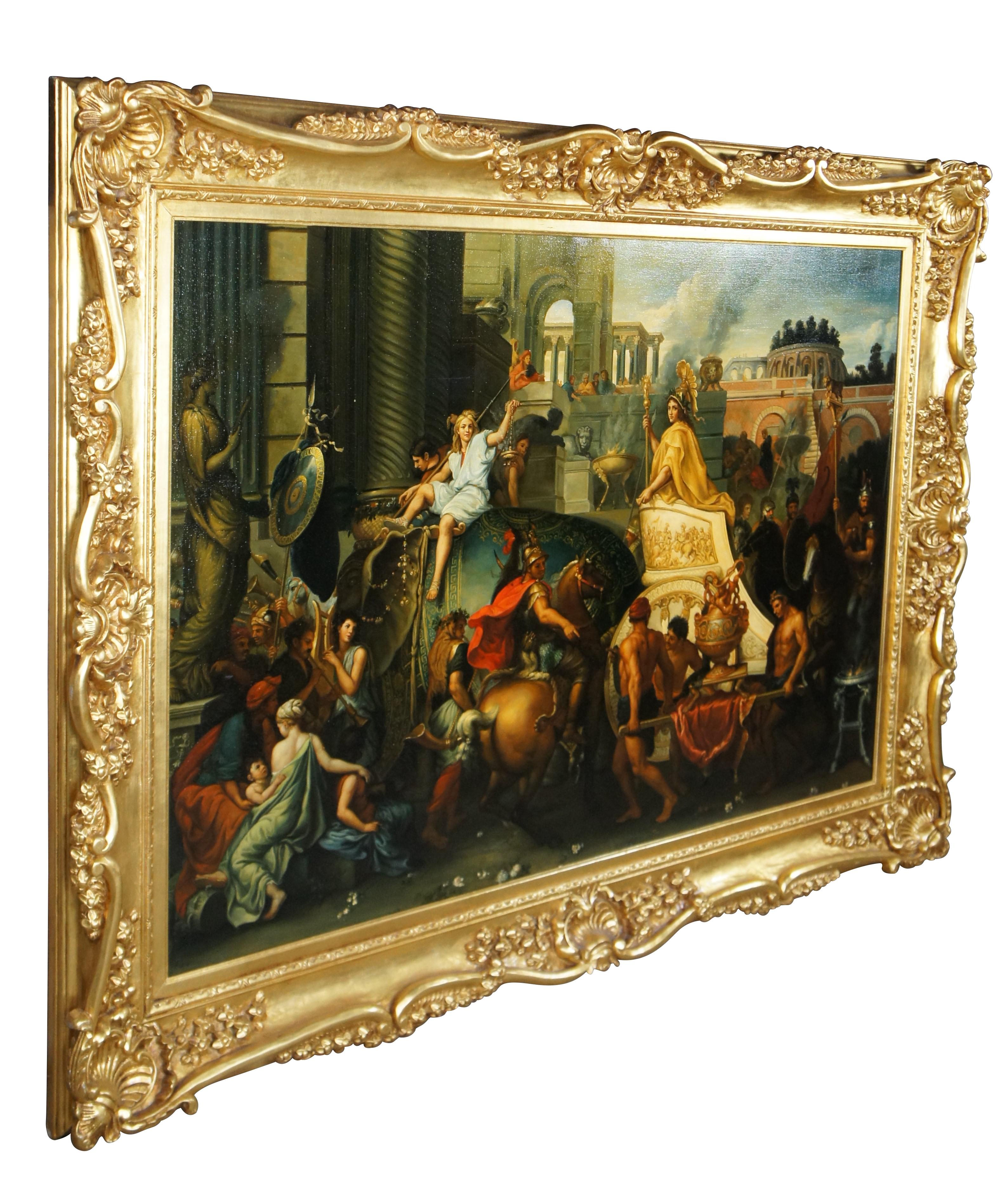 The Triumph of Alexander Entering Babylon Baroque Oil Painting Charles Le Brun In Good Condition In Dayton, OH