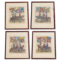 The Triumph Of Maximilian, Set Of 4 Colored Engravings, 19th/20th Century