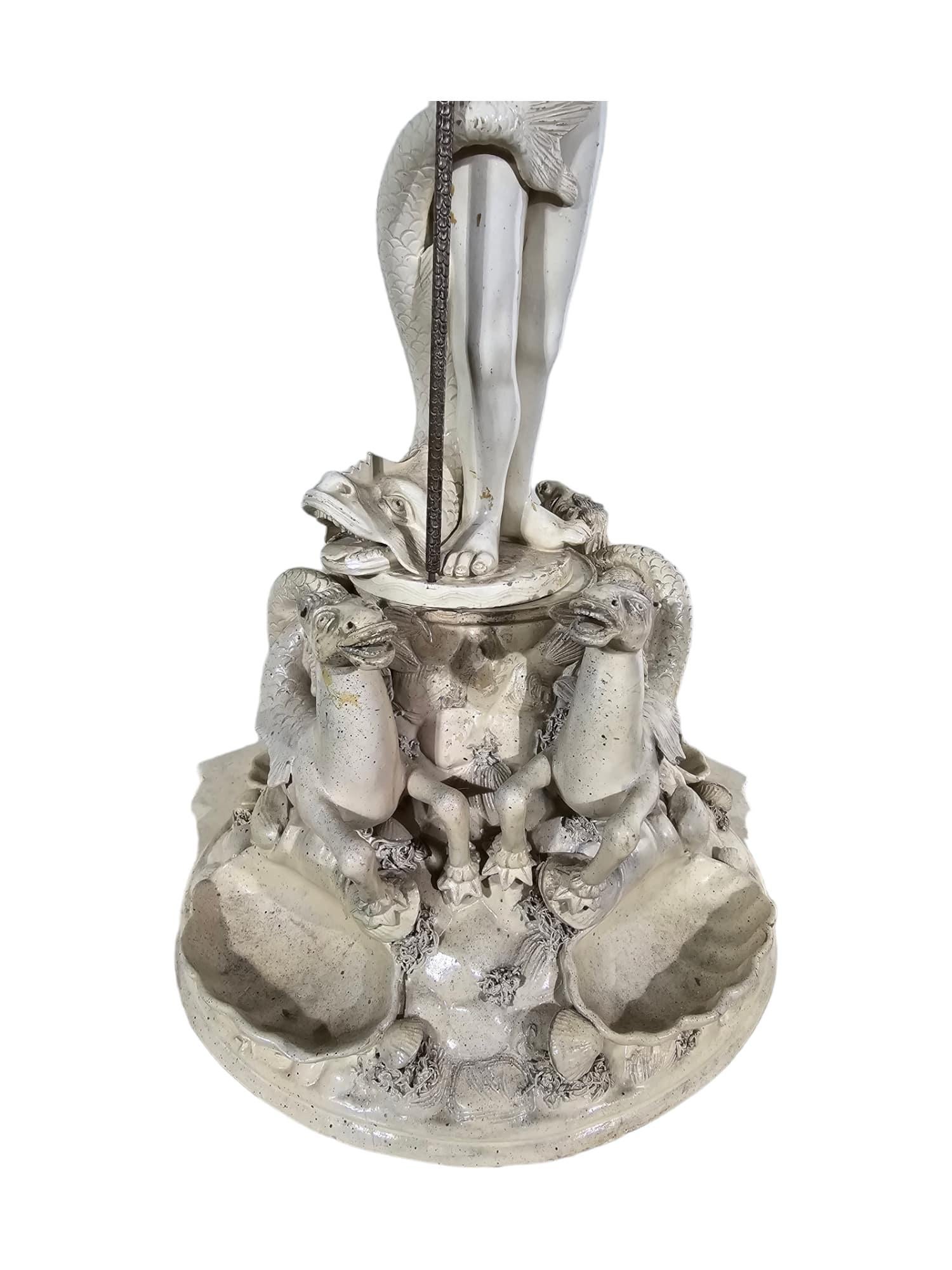 The Triumph of Neptune - Italian Ceramic Statue, Late 19th Century For Sale 15