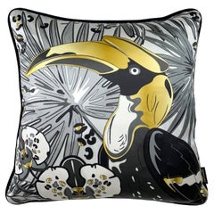 The Tropics Collection 'Hornbill' Luxury Silk Cushion