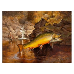« The Trout Pool », peinture à l'huile originale de Greg Parker