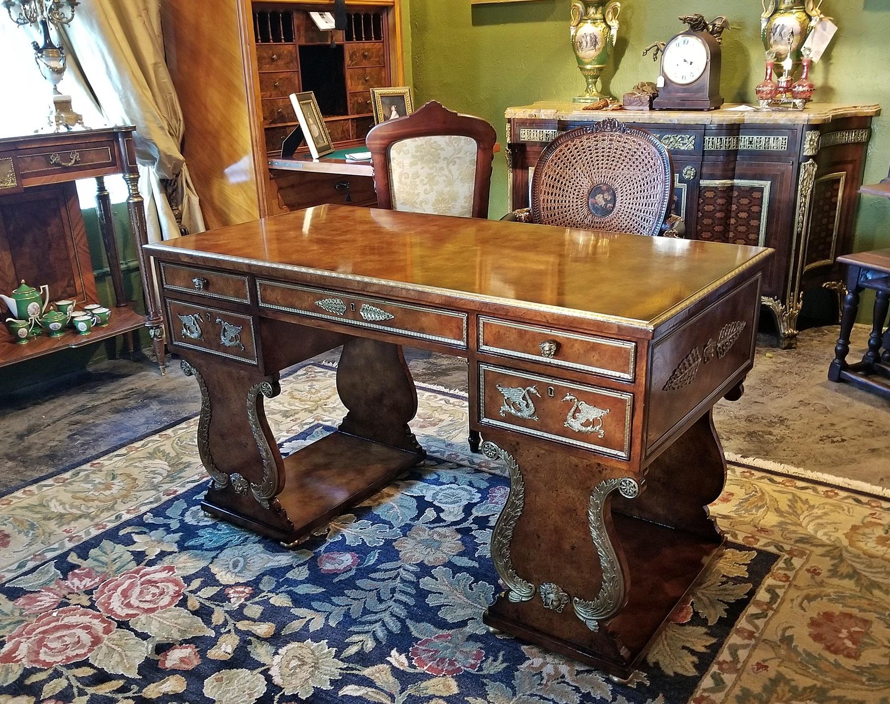 Presenting an absolutely gorgeous 20th century Replica of 'The Tsar Desk' from the Gianni Versace Collection by Theodore Alexander of NY.
Firstly, in this industry there are 4 categories:- (1) Original period antiques, (2) 