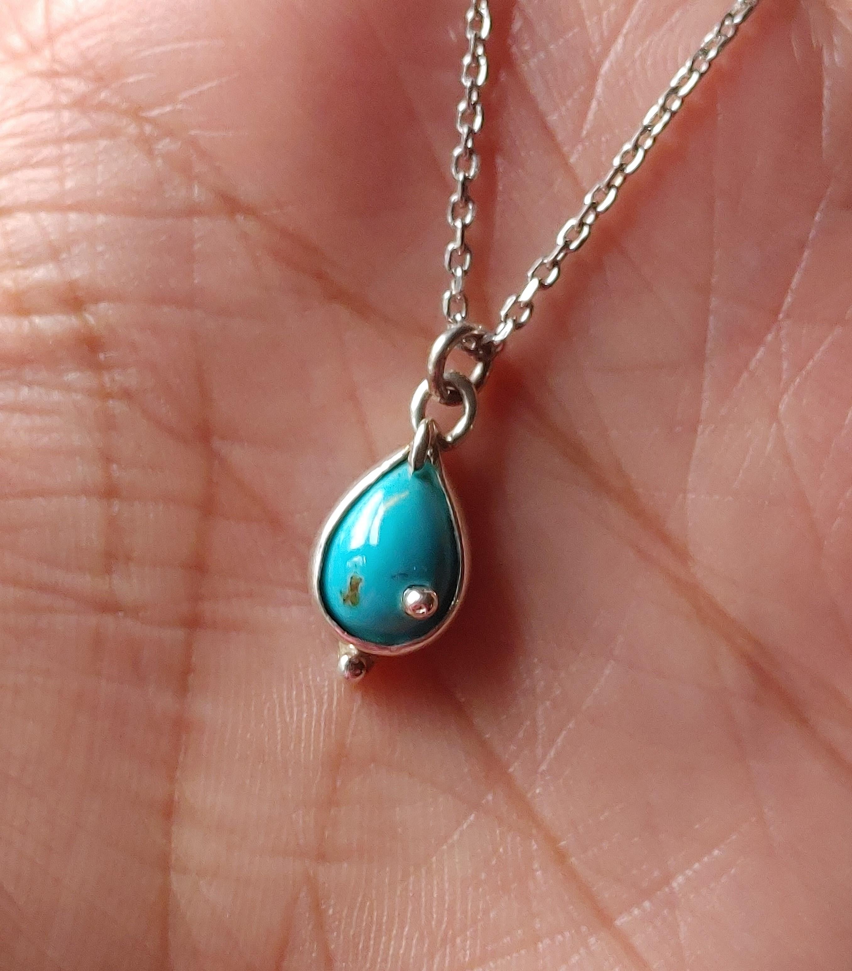 Turquoise Drop Necklace In New Condition For Sale In New York, NY