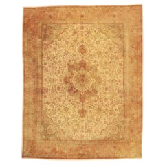 The Tuscan Court: A Vintage Persian Tabriz Masterpiece of Mediterranean Elegance