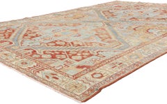 The Twin Citadels: An Antique Persian Heriz Masterpiece of Enduring Heritage