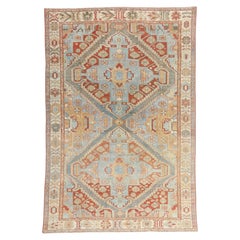 The Twin Citadels: An Antique Persian Heriz Masterpiece of Enduring Heritage