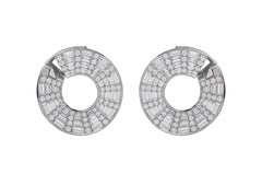 The Twist 2.0 Disc Diamond Earrings 18K White Gold