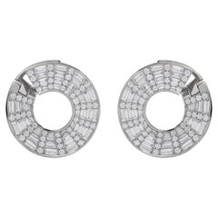 The Twist 2.0 Disc Diamond Earrings 18K White Gold