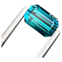 The Ultimate Deep Blue Tourmaline 2.20 carats Emerald cut Afghani Tourmaline Gem