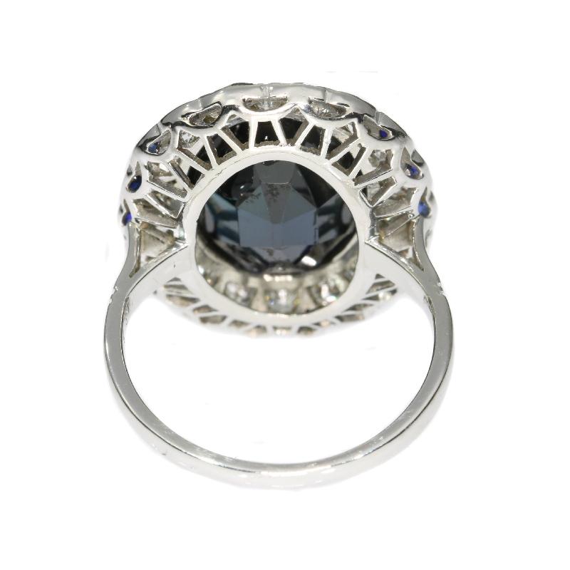 Ultimate French Art Deco Diamond and Sapphire Engagement Ring, 1920s For Sale 6