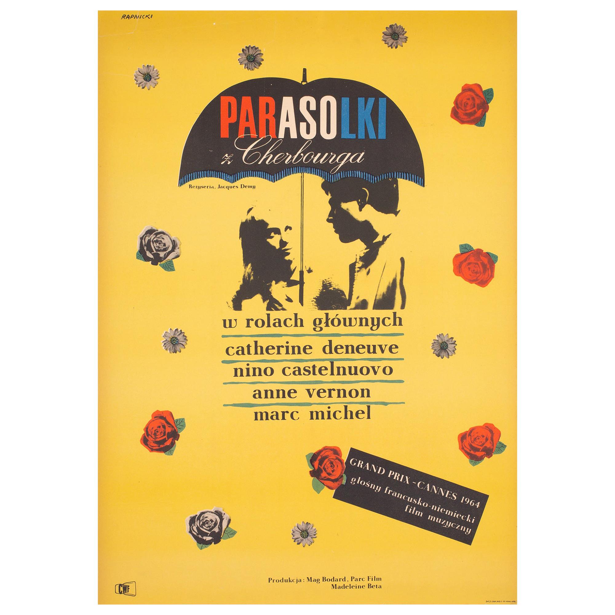Poster del film Gli ombrelli di Cherbourg 1966, polacco A1, Rapnicki in vendita