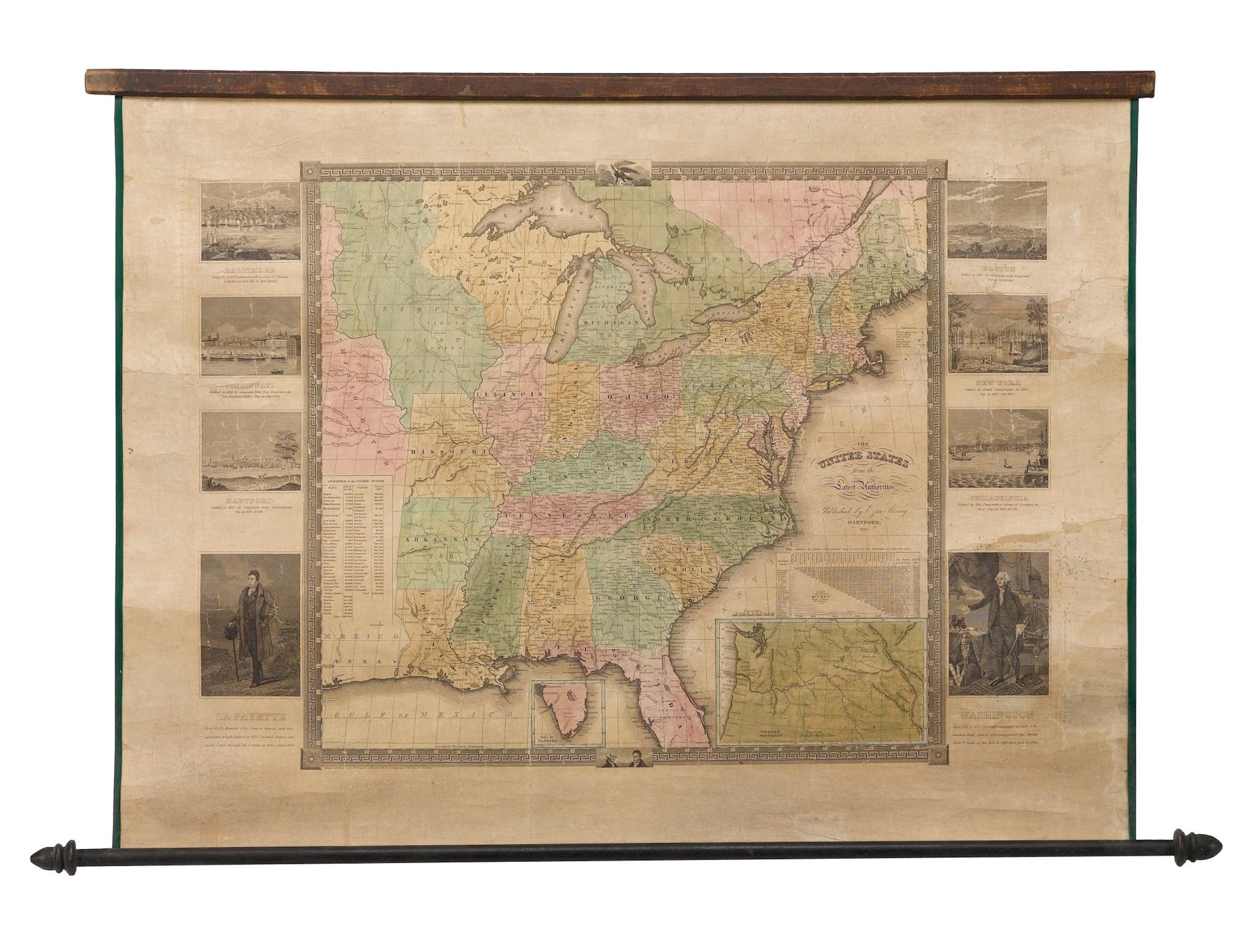 Carte murale ancienne « The United States from the Latest Authorities », 1835 en vente 5