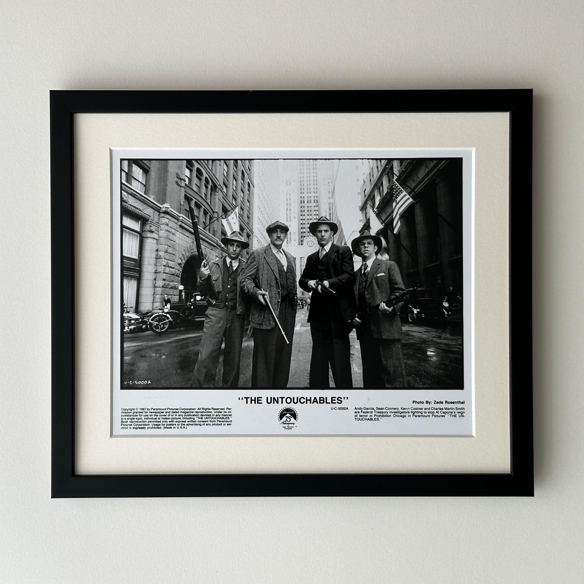 Original Paramount Picture 8x10 inches Publicity Still for Brian De Palma classic 80s gangster flick The Untouchables featuring an iconic image of Andy Garcia, Sean Connery, Keven Costner and Charles Martin Smith.

Publicity (film/production) stills