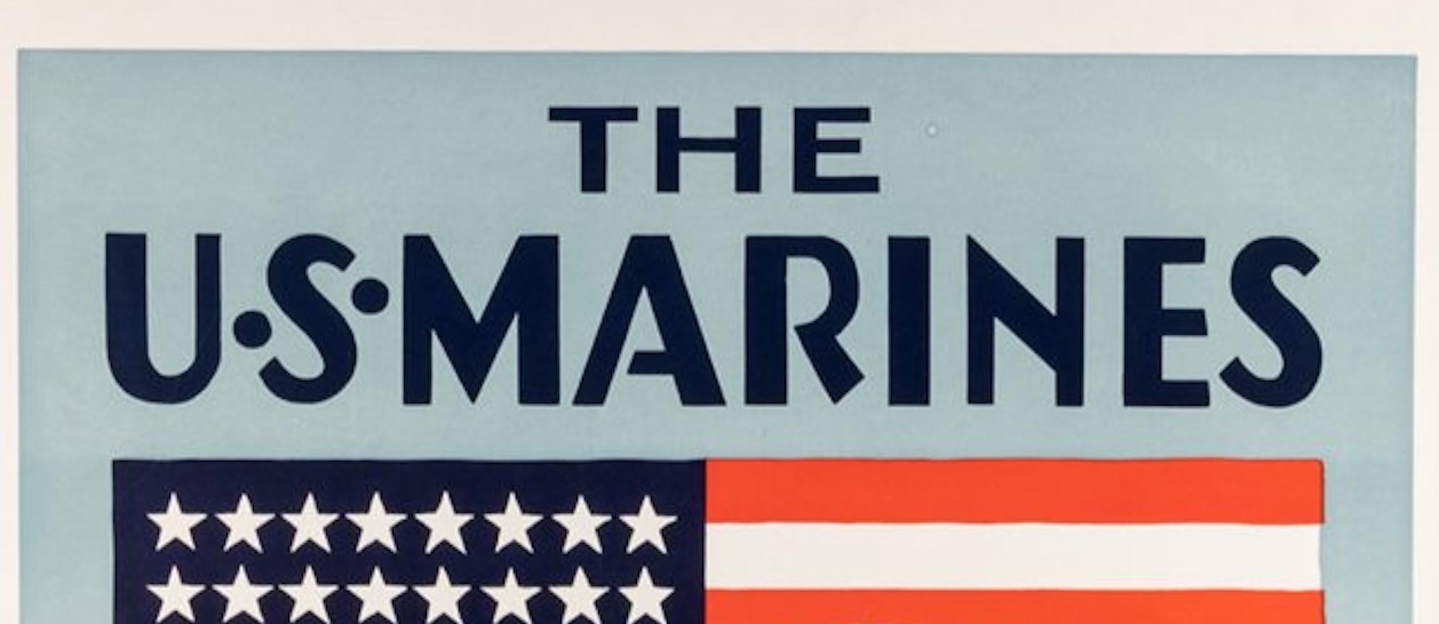 „The U.S. Marines Want You“ Vintage-Rekrutierungsplakat aus dem Zweiten Weltkrieg, 1940 (Mitte des 20. Jahrhunderts) im Angebot
