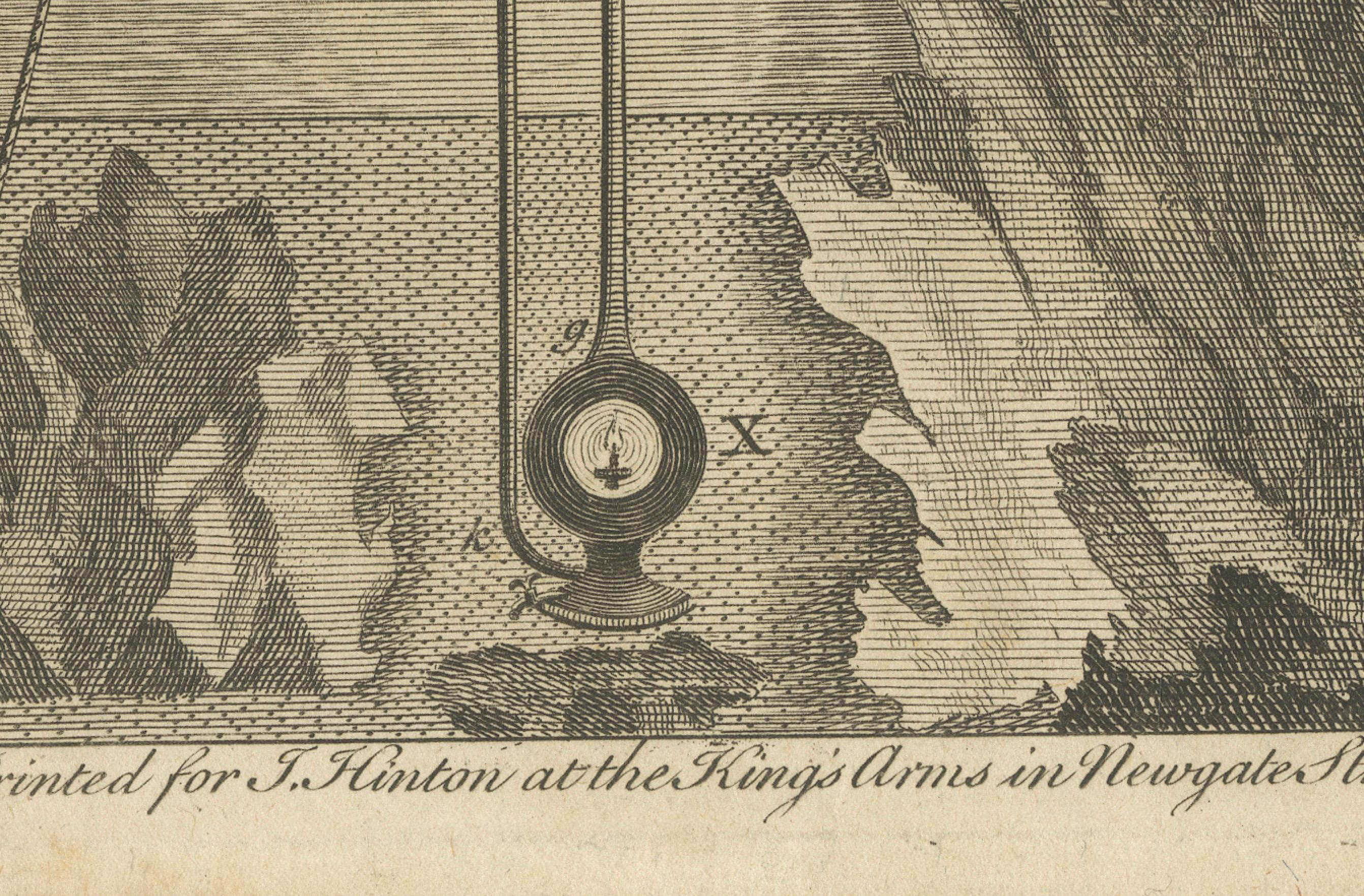 Use of the Diving Engine in Stopping Leaks – Gravur aus dem 18. Jahrhundert (Mitte des 18. Jahrhunderts) im Angebot