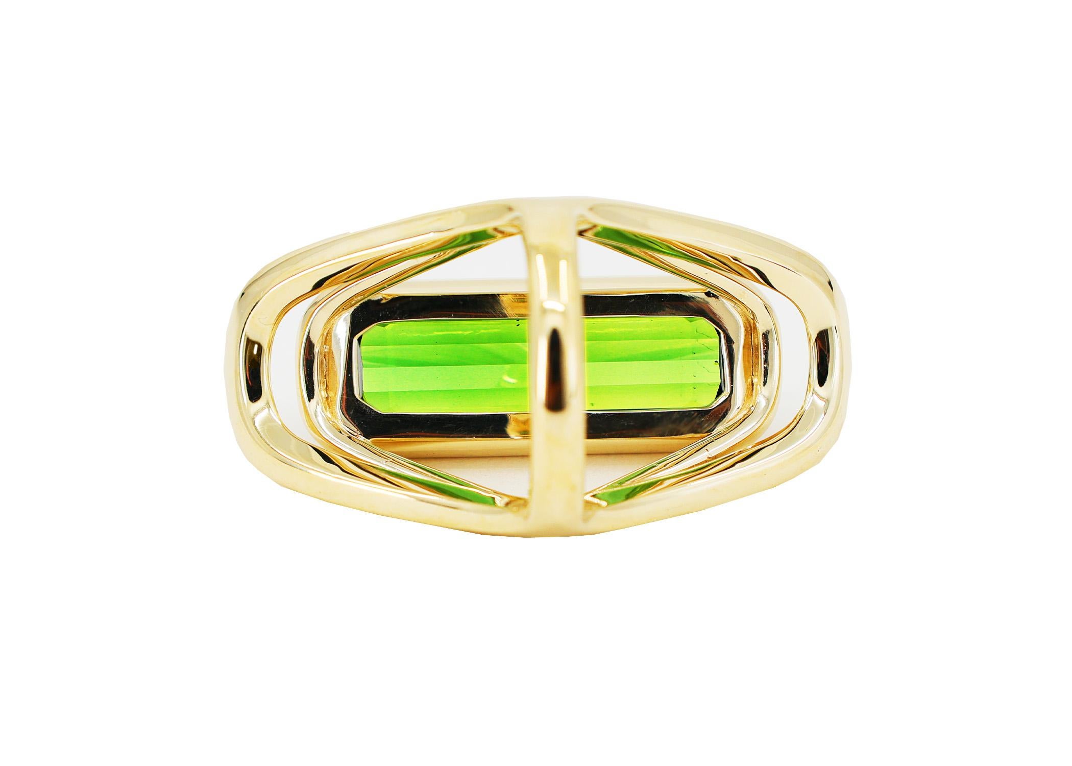 For Sale:  The Valentine Ring GIA 11ct Deep Green Tourmaline set with 18k Yellow Gold 4